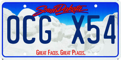SD license plate 0CGX54