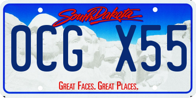 SD license plate 0CGX55