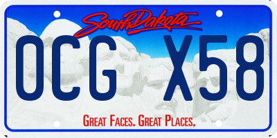 SD license plate 0CGX58