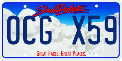 SD license plate 0CGX59