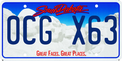 SD license plate 0CGX63