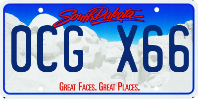 SD license plate 0CGX66