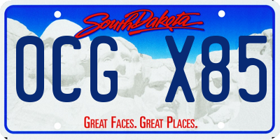 SD license plate 0CGX85