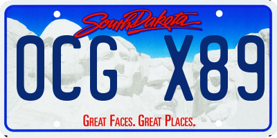 SD license plate 0CGX89