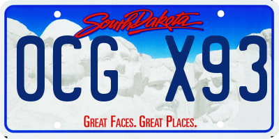 SD license plate 0CGX93