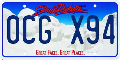 SD license plate 0CGX94