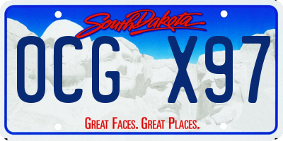 SD license plate 0CGX97
