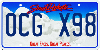 SD license plate 0CGX98
