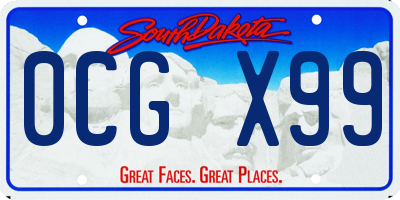 SD license plate 0CGX99