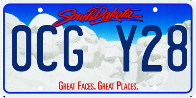 SD license plate 0CGY28