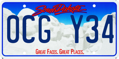 SD license plate 0CGY34