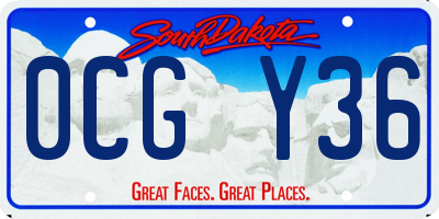 SD license plate 0CGY36