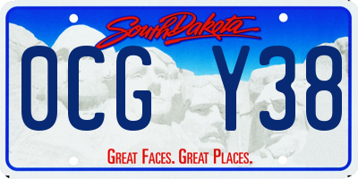 SD license plate 0CGY38