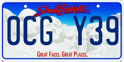 SD license plate 0CGY39