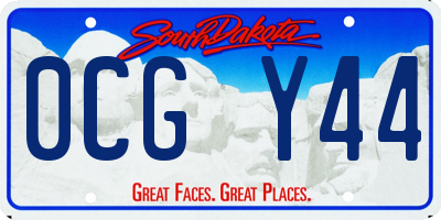 SD license plate 0CGY44