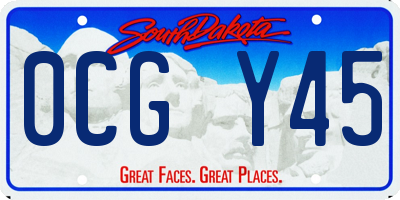 SD license plate 0CGY45