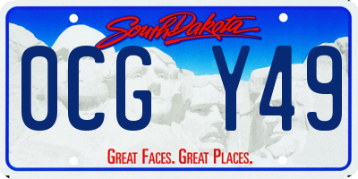 SD license plate 0CGY49