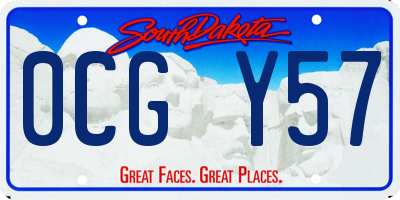 SD license plate 0CGY57