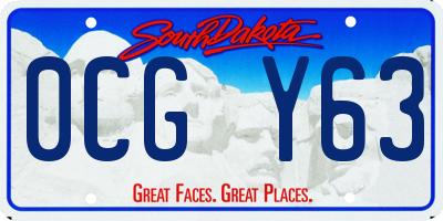 SD license plate 0CGY63