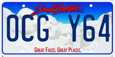 SD license plate 0CGY64