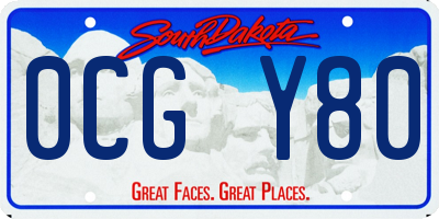 SD license plate 0CGY80