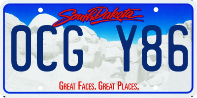 SD license plate 0CGY86