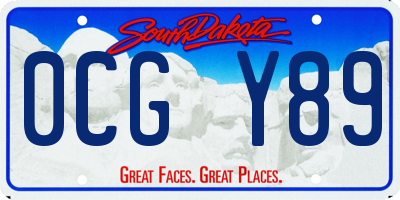 SD license plate 0CGY89