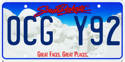SD license plate 0CGY92