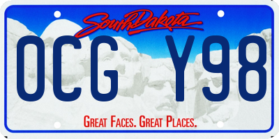 SD license plate 0CGY98