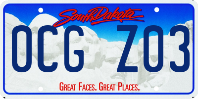 SD license plate 0CGZ03