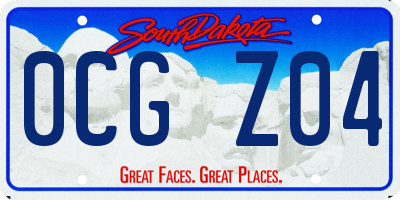 SD license plate 0CGZ04
