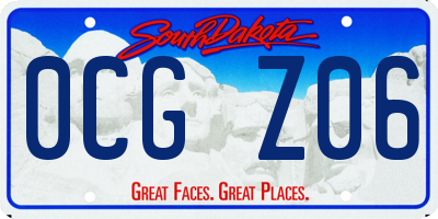 SD license plate 0CGZ06