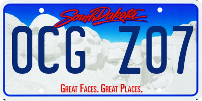 SD license plate 0CGZ07