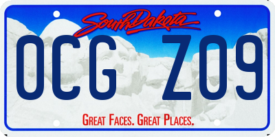 SD license plate 0CGZ09