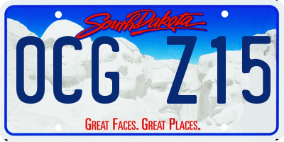 SD license plate 0CGZ15