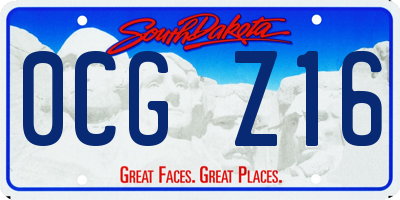 SD license plate 0CGZ16