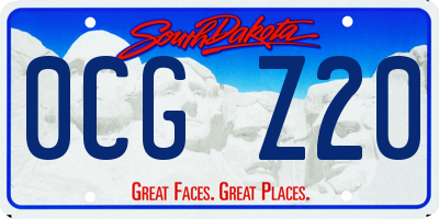 SD license plate 0CGZ20