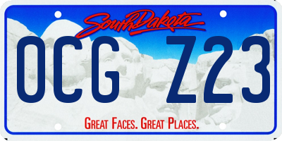 SD license plate 0CGZ23