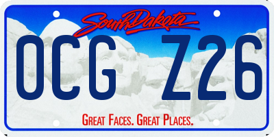 SD license plate 0CGZ26