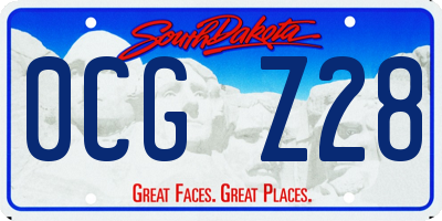SD license plate 0CGZ28