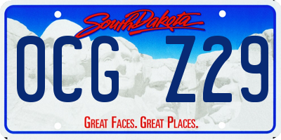 SD license plate 0CGZ29