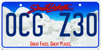 SD license plate 0CGZ30