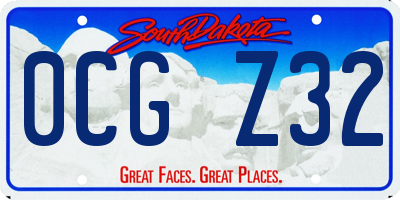 SD license plate 0CGZ32