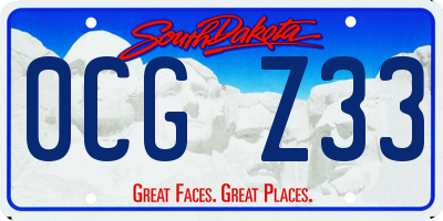 SD license plate 0CGZ33