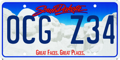 SD license plate 0CGZ34