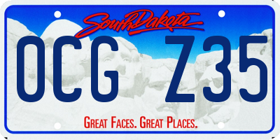 SD license plate 0CGZ35