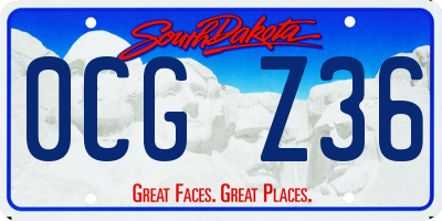 SD license plate 0CGZ36