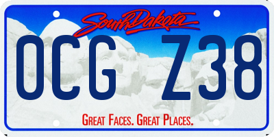 SD license plate 0CGZ38