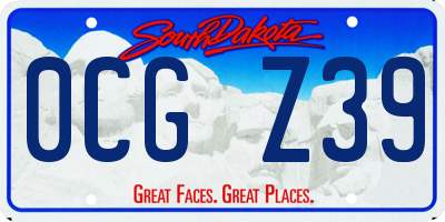 SD license plate 0CGZ39
