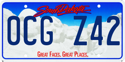 SD license plate 0CGZ42
